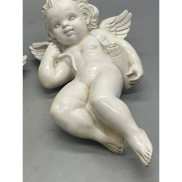 vintage set of 2 Alexander Backer Company figurines Chalkware Cherubs 13" READ - Picture 3 of 11